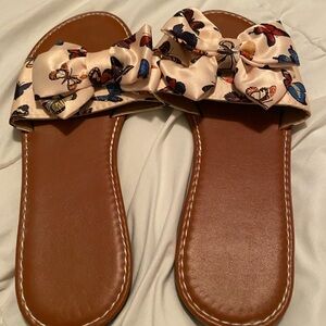 Butterfly Print Bow Sandals